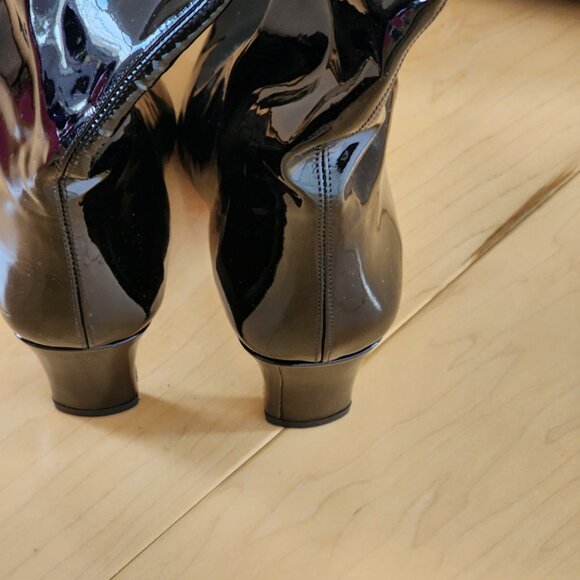Staud Black Patent Leather Wally Boots Sz 40 - Picture 5 of 6
